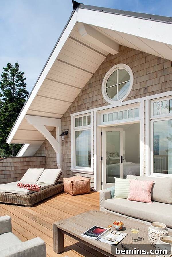 Modern Beachy Outdoor Living Space