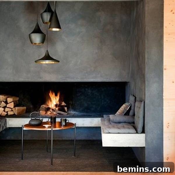 Modern Dark and Moody Outdoor Living Space