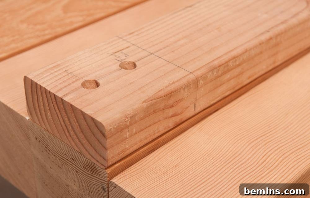 Laying out the holes for joinery