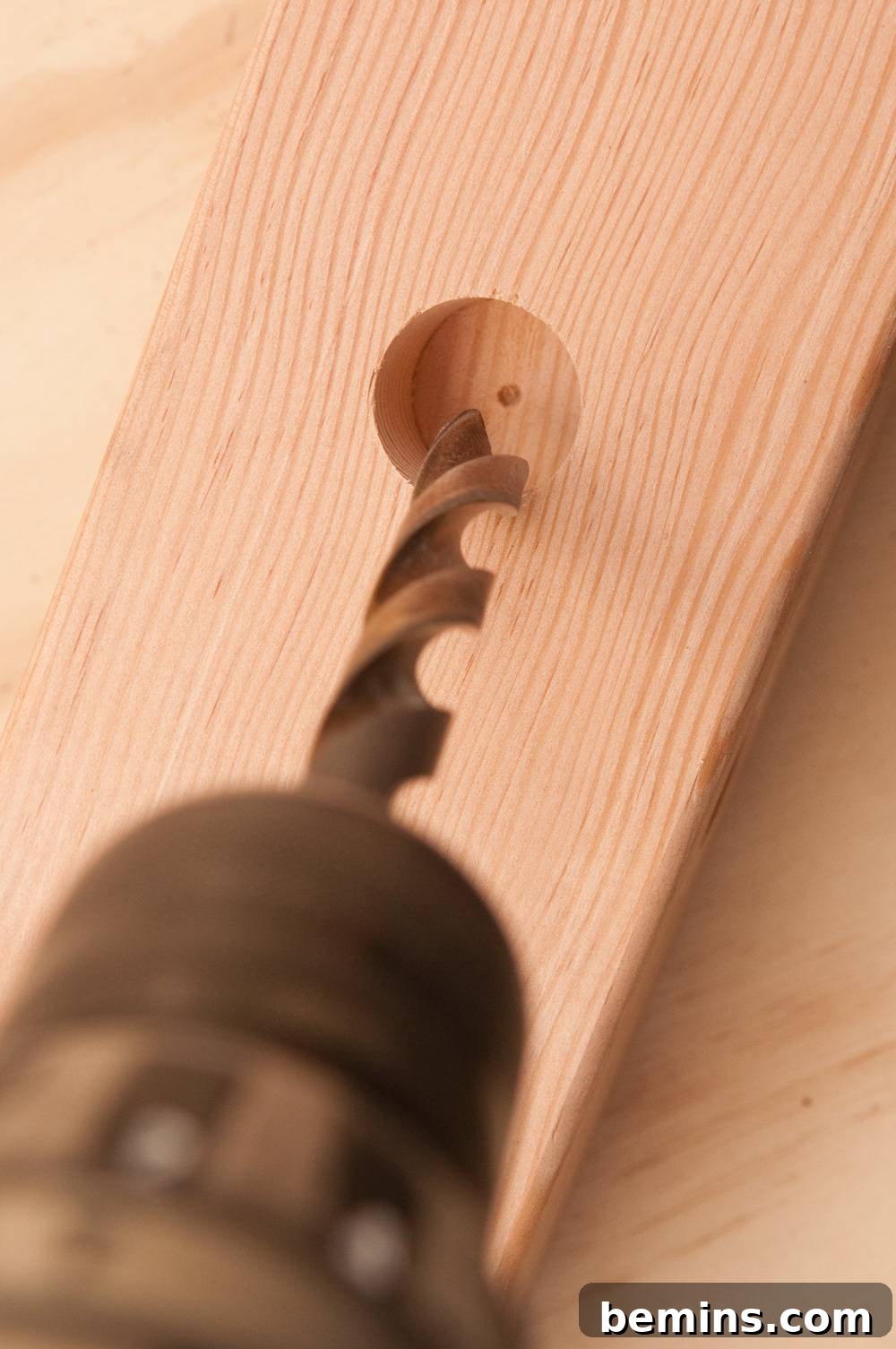 Drilling the through holes for the bolts