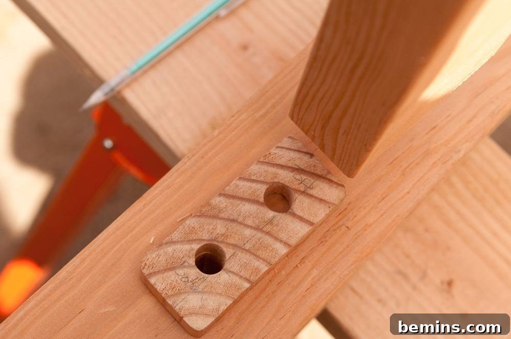 Laying out the joinery holes