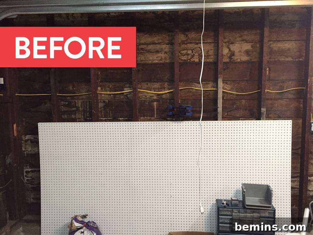 Before: disorganized tools and no dedicated workspace