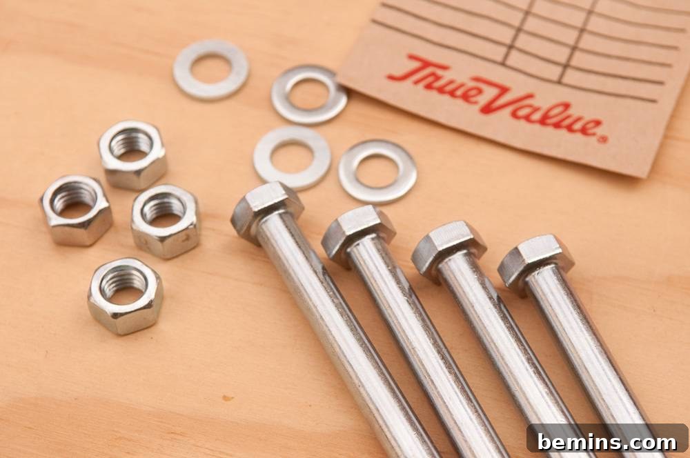 Nuts and bolts for workbench construction