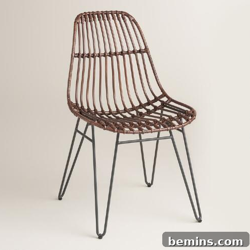 Rattan Flynn Hairpin Dining Chairs