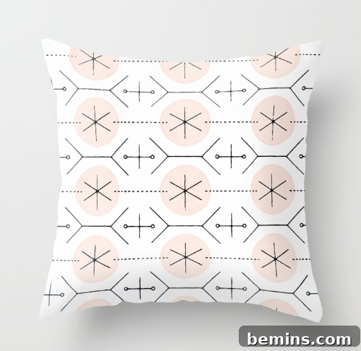 Pink Mid-Century Pillow Cover from Society 6