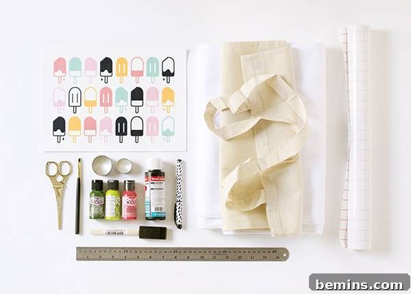 DIY popsicle tote and watermelon beach towel