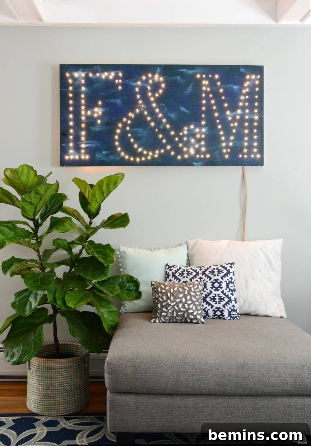 DIY Monogram Marquee: A Fun & Personalized Lighting Project 3 Close-up of DIY Monogram Marquee Sign
