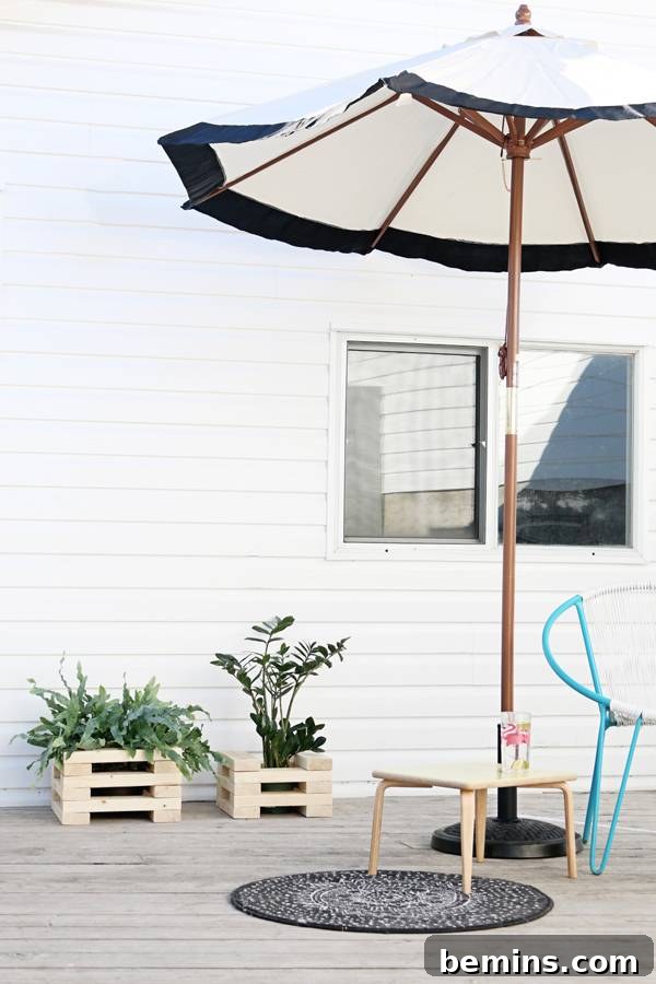Modern Planter in Outdoor Living Space