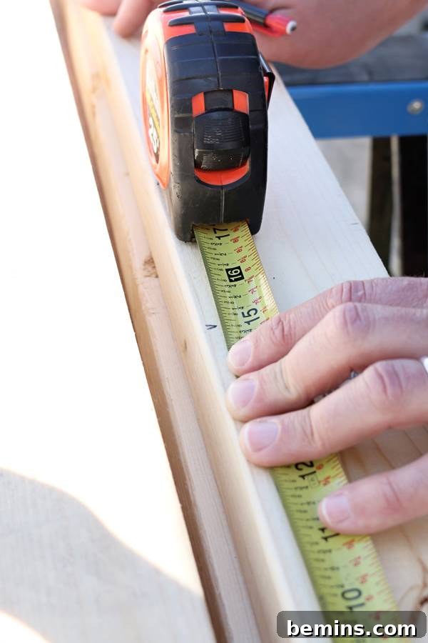 Measuring Lumber for DIY Planter