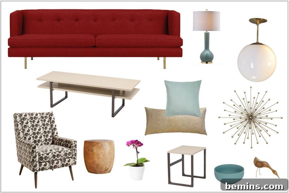 Colorful Palm Springs Living Room Design