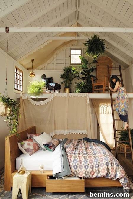 Boho Bedroom with Loft