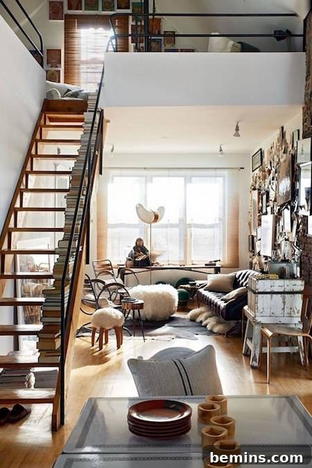 Lofted Space with Beaconing Staircase