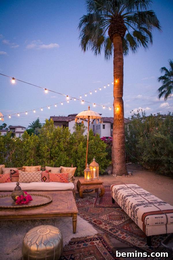 Outdoor Space with Lanterns and Candles