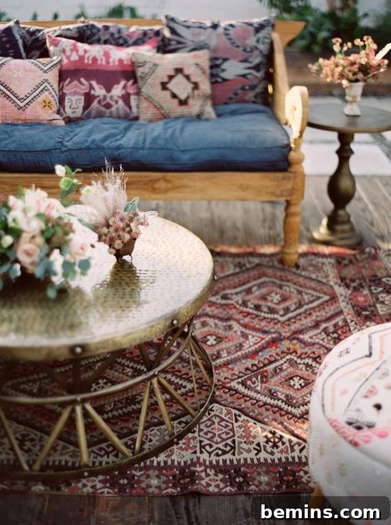 Outdoor Party with Layered Rugs
