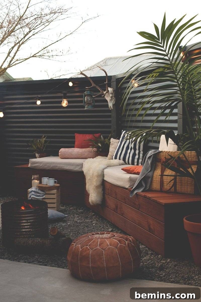 Cozy Outdoor Space with Natural Textures