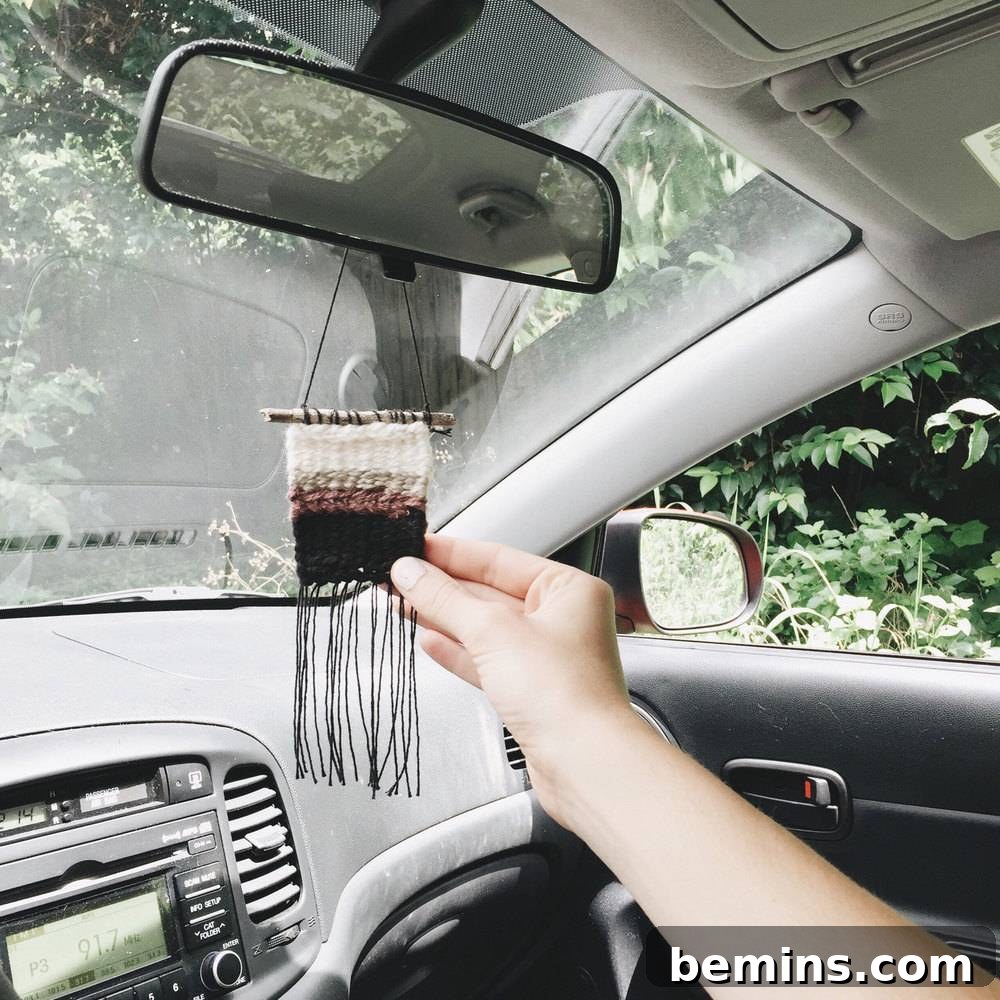 Woven Rearview Mirror Hanging