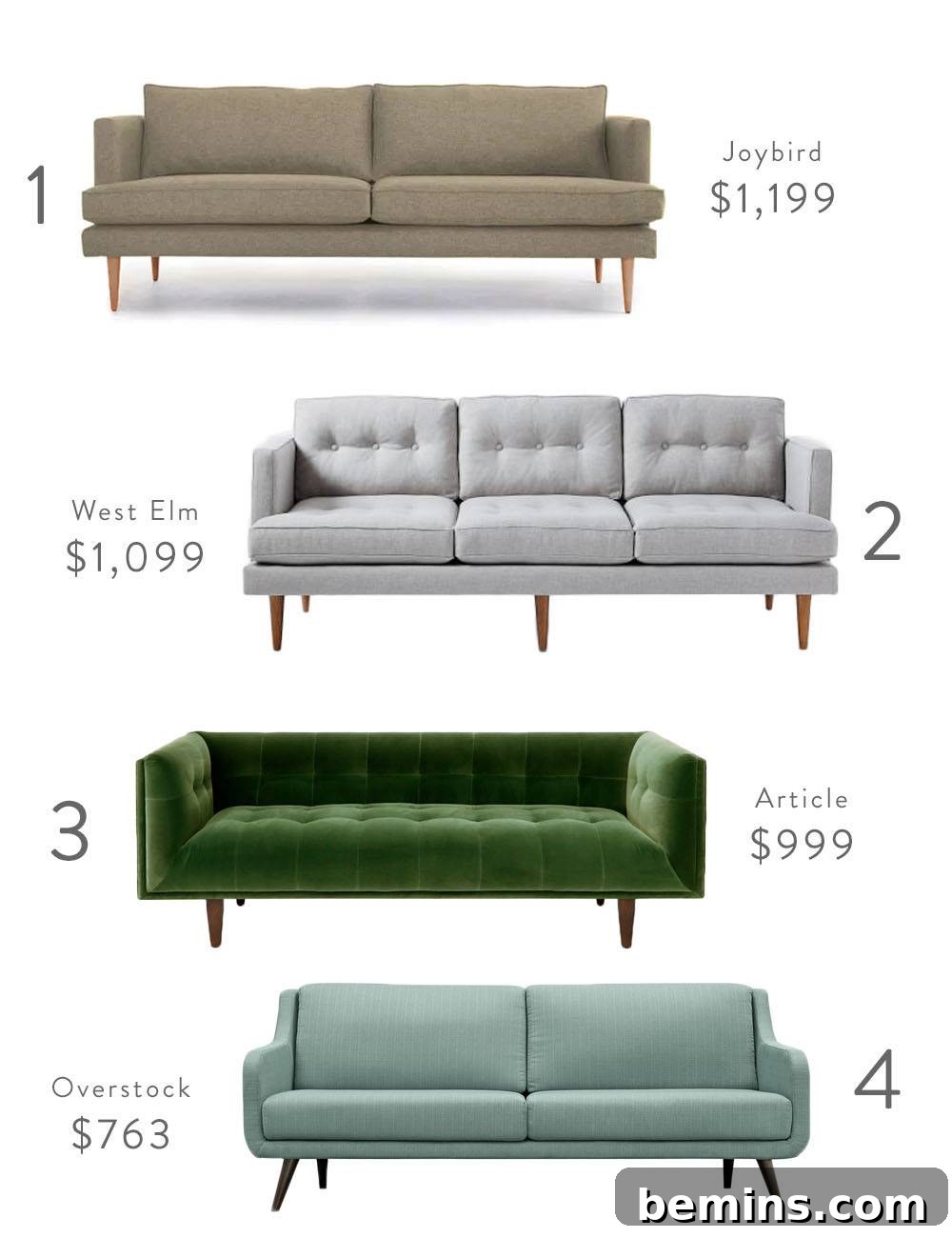 Mid-Century Modern Sofa Reproductions