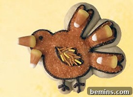 A turkey has been made out of food.
