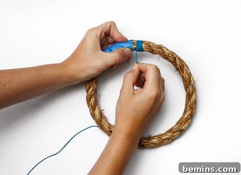 DIY Backyard Ring Toss: A Fun Outdoor Game Project 11 Wrapping the Rings with String