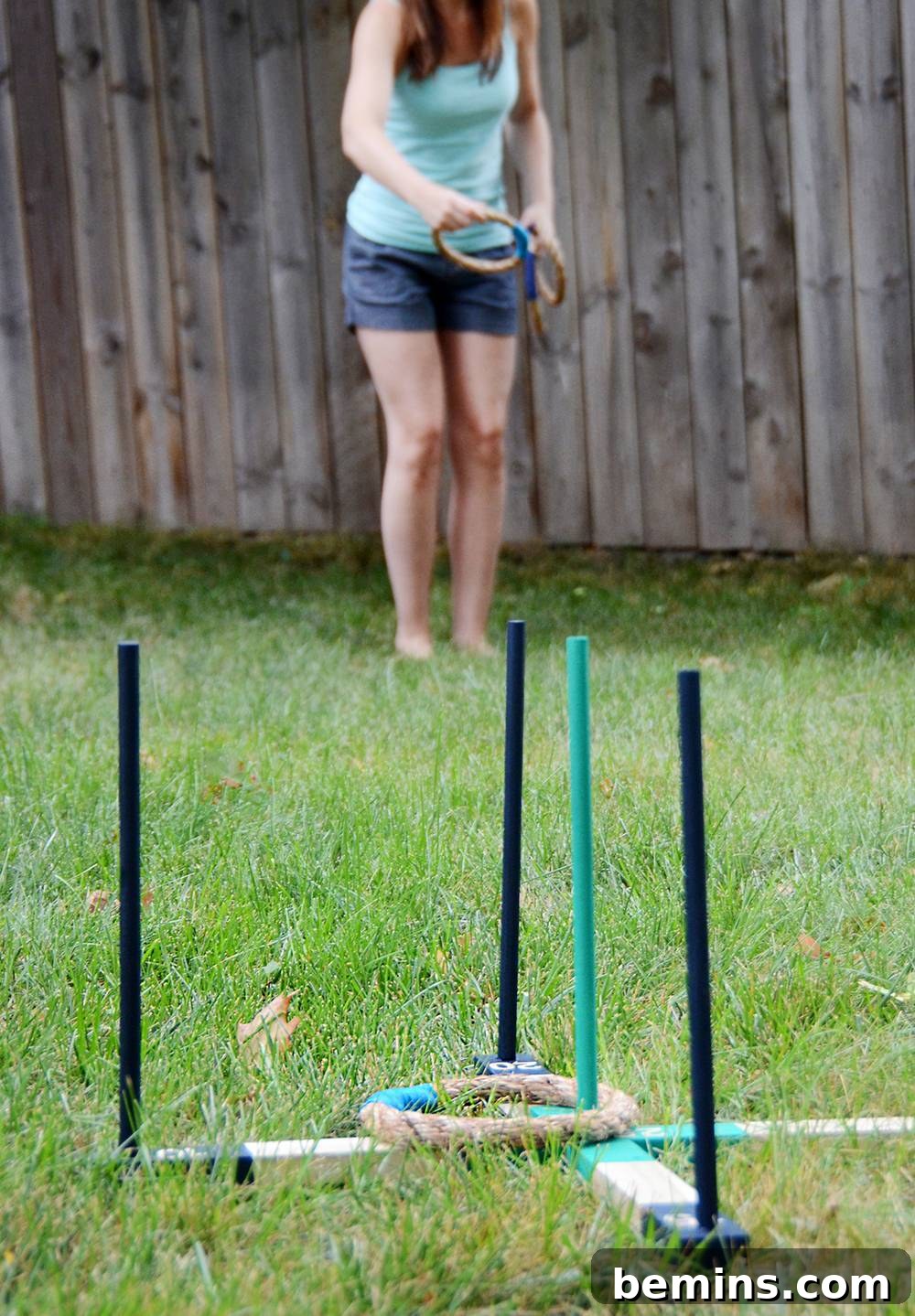 DIY Backyard Ring Toss: A Fun Outdoor Game Project 15 Enjoying the Finished Ring Toss Game