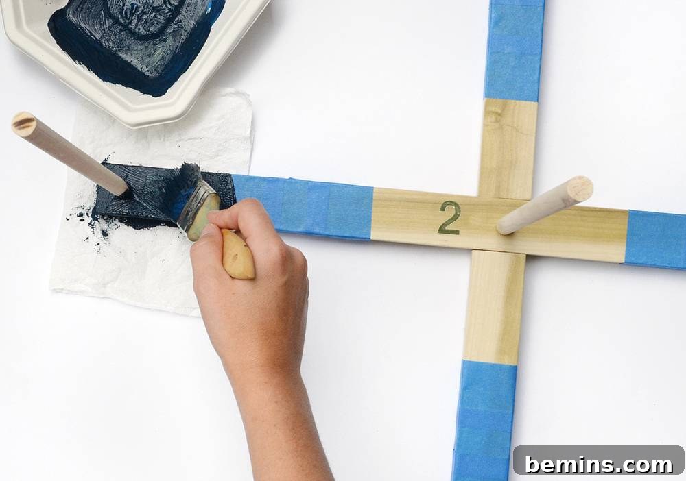 DIY Backyard Ring Toss: A Fun Outdoor Game Project 8 Painting the Base of the Ring Toss Game