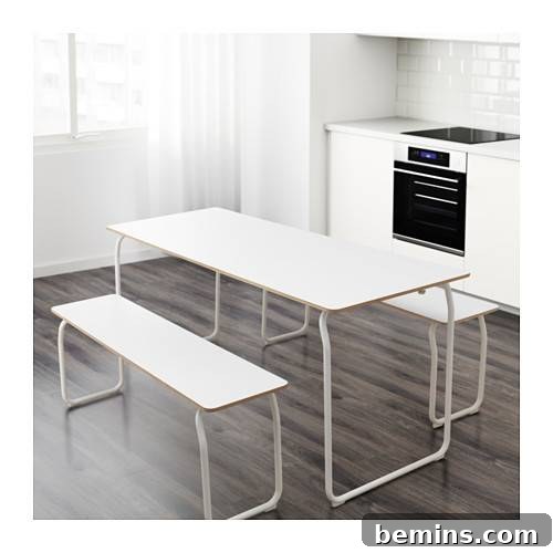 IKEA PS 2014 bench and table set in an outdoor setting