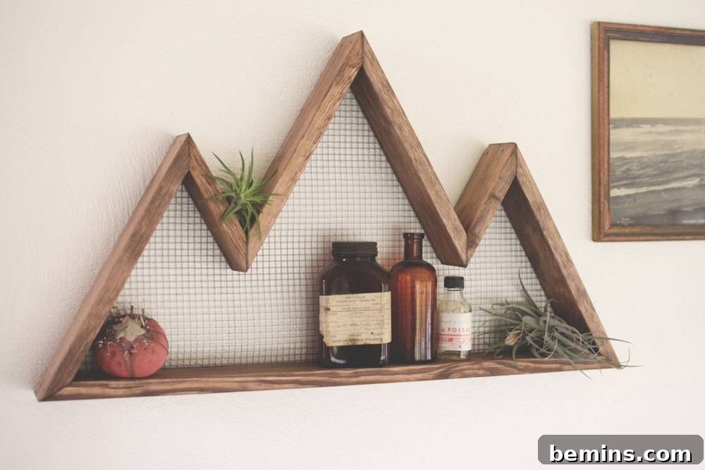 Rustic Natural Style on a Budget 15 Affordable Mountain Wall Art Shelf