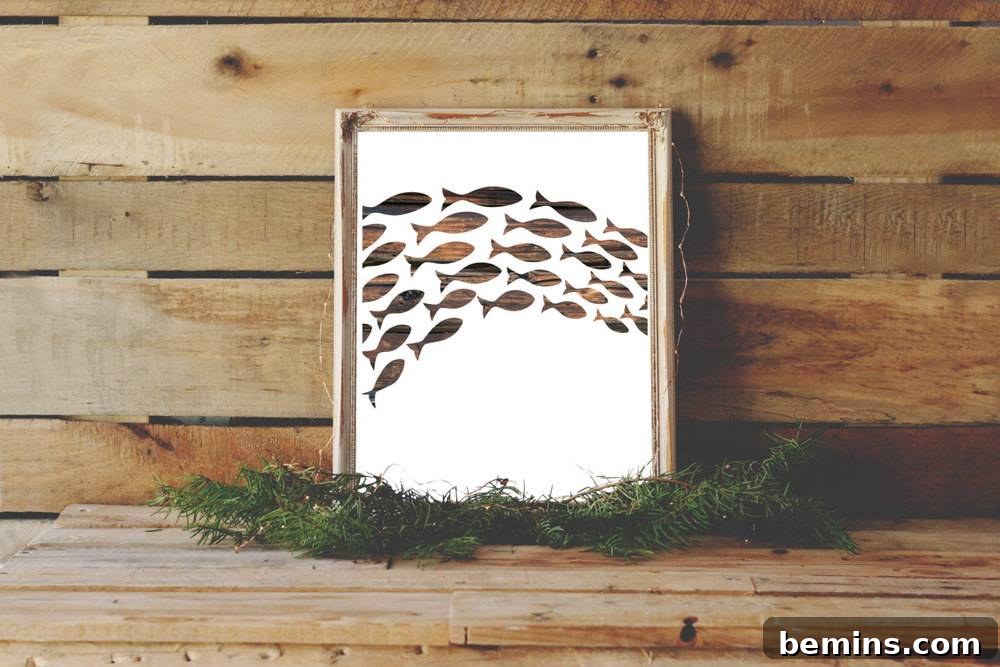 Rustic Natural Style on a Budget 17 Affordable Printable Wooden Fish Wall Art