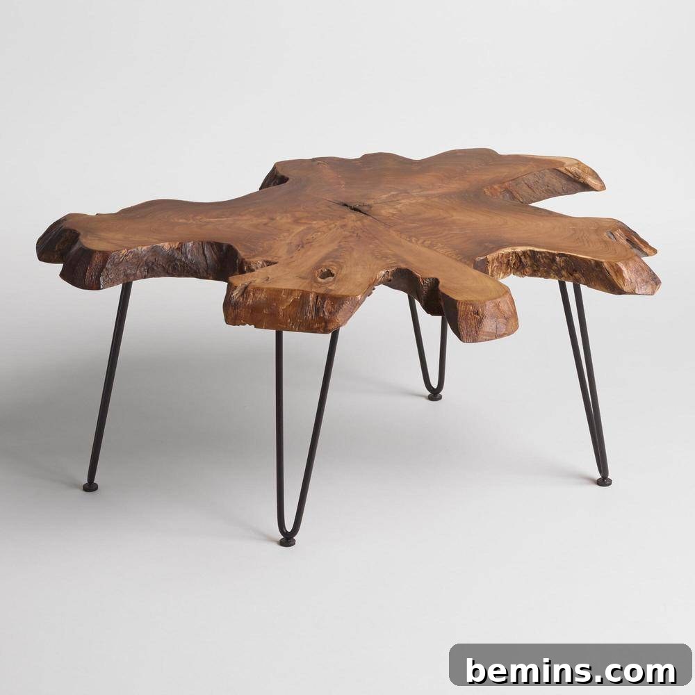 Rustic Natural Style on a Budget 10 Affordable Wood Slice Coffee Table