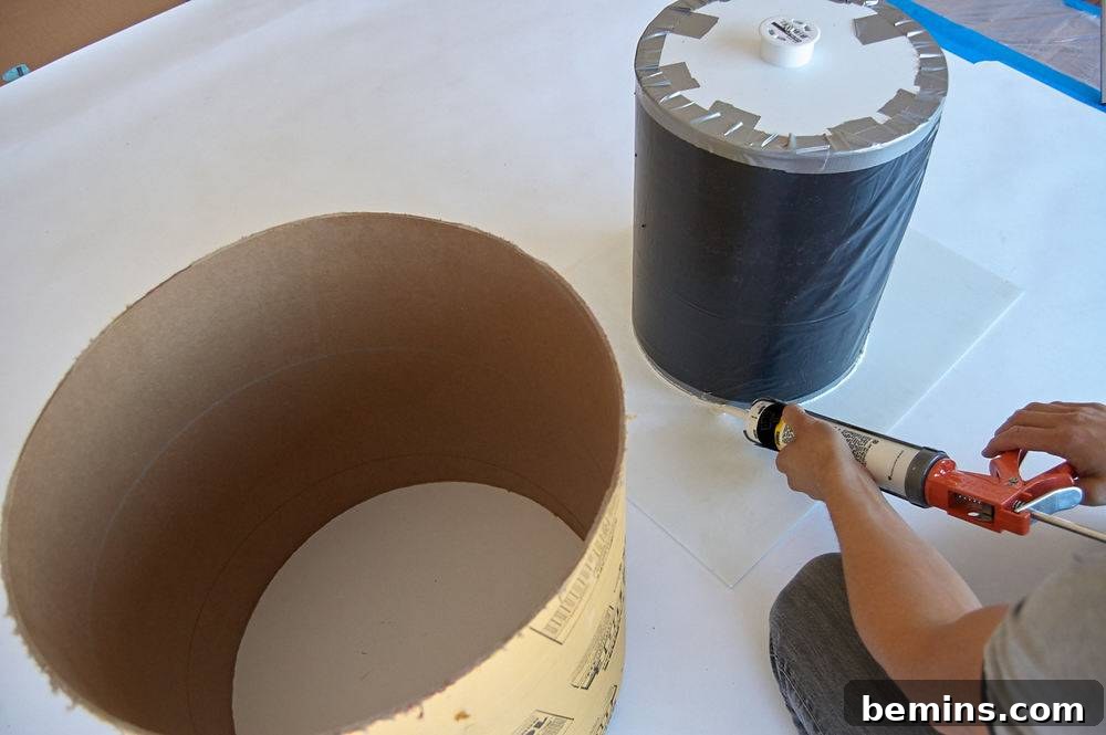 use caulk to seal the bottom of the mold