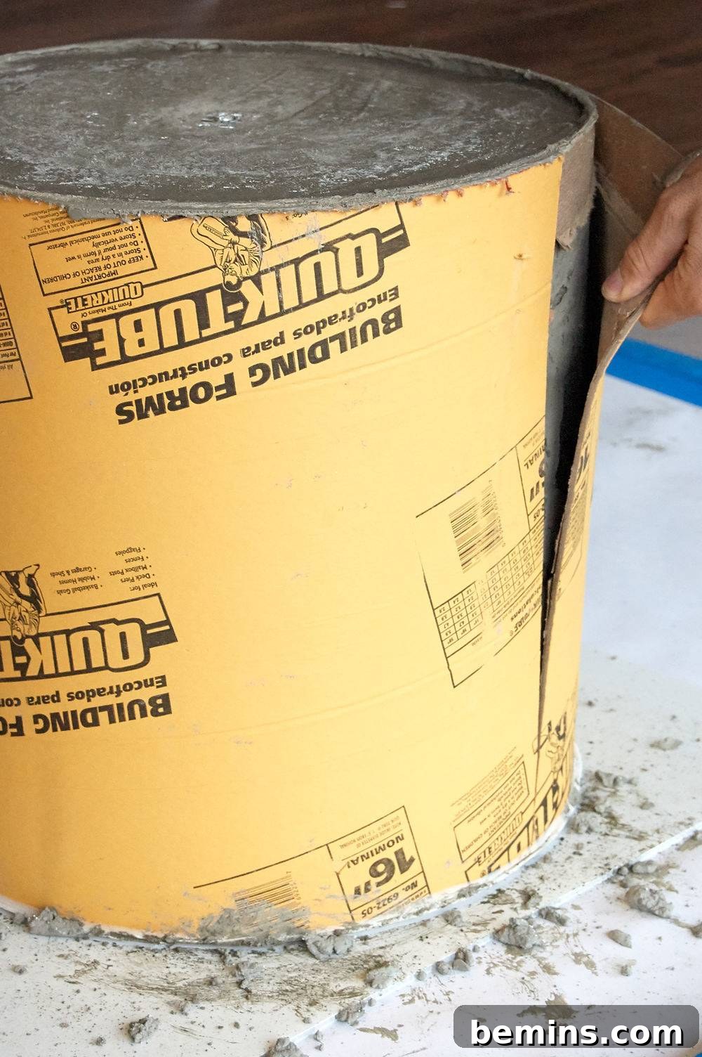 A container of Quik-Tube building forms.
