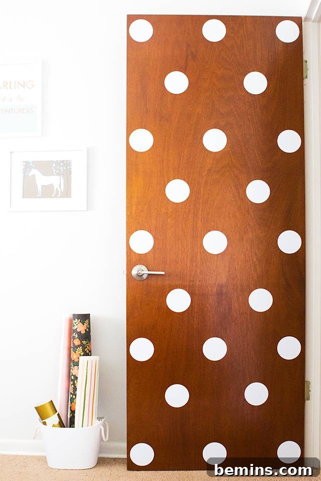 Adhesive Polka Dot Door DIY