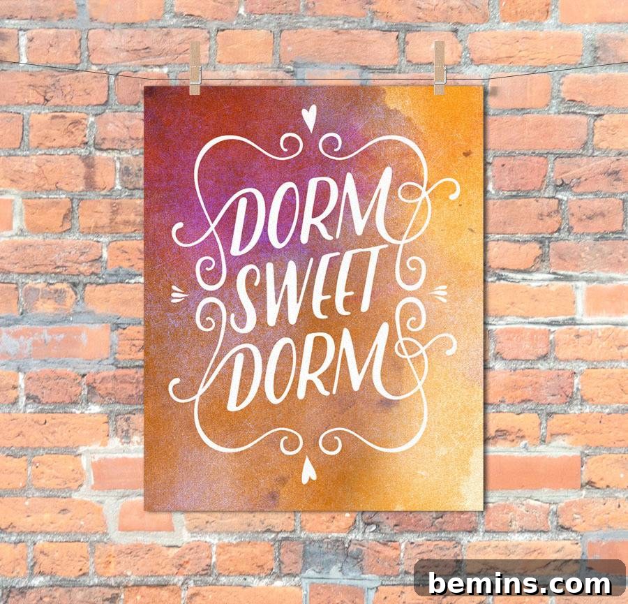 Free Printable Dorm Sweet Dorm Wall Art