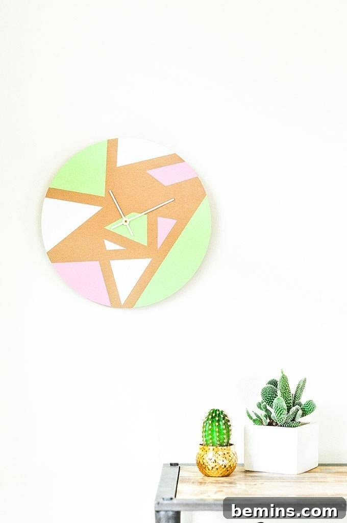 Geometric Wall Clock DIY Project