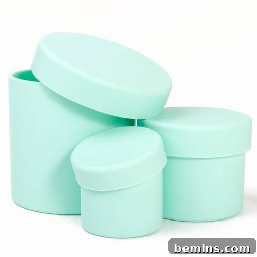 Squish Mint Round Containers for Desk Organization