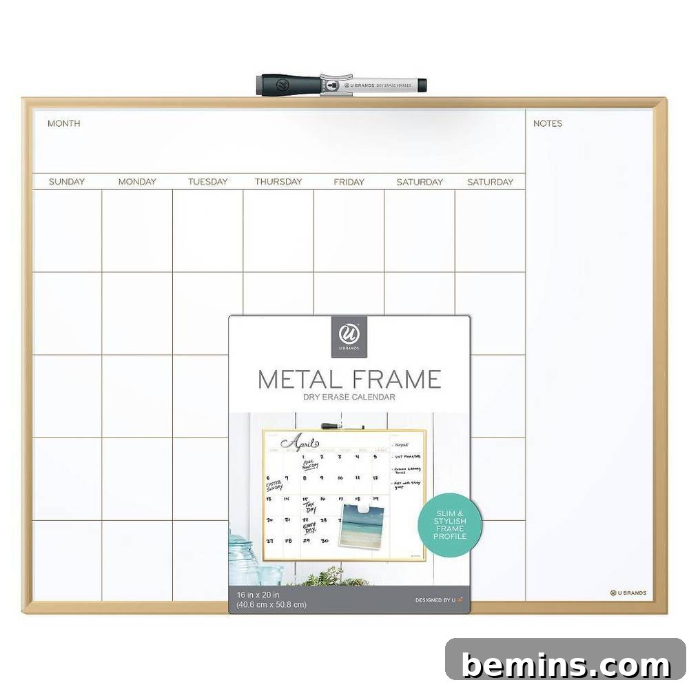 Dry Erase Calendar for Kitchen Organization