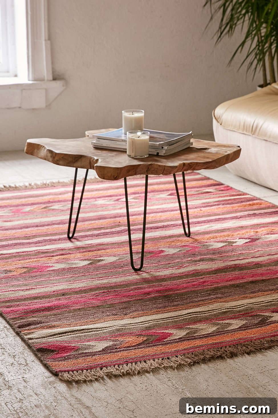 Woven Wool Rug for Dorm Decor
