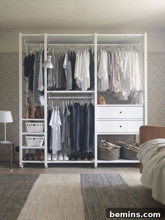 Elvarli Open Closet System for Dorm Rooms
