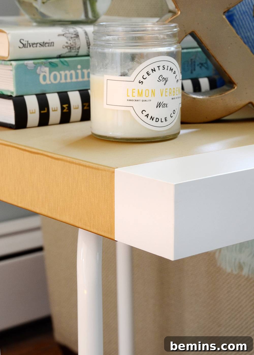 IKEA Hack: Marius Stool End Table Transformation 10 Stylish IKEA hack end table in a living room setting