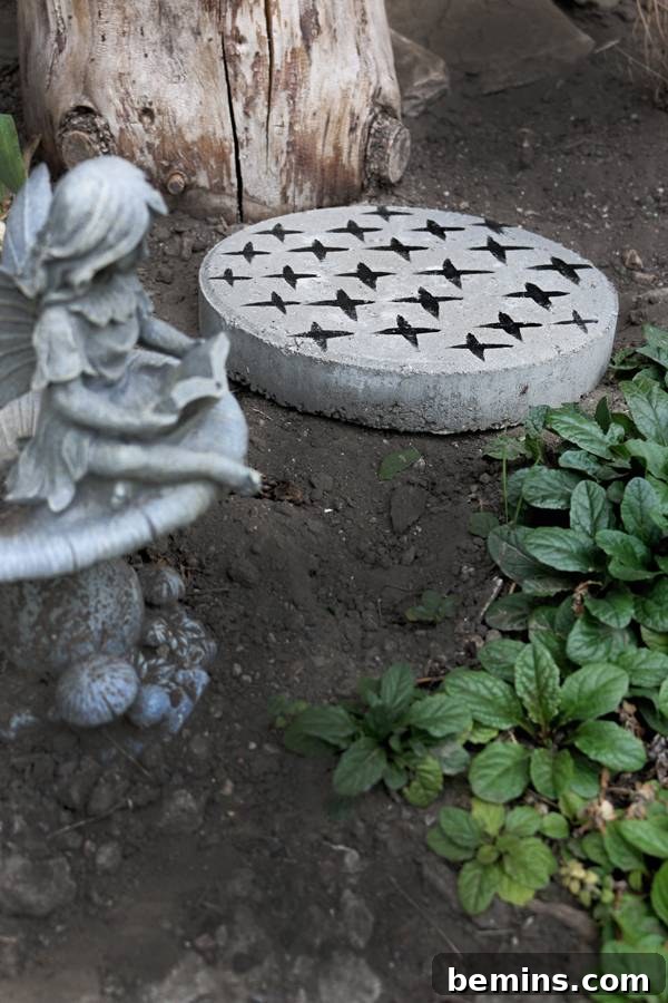 DIY Concrete Stepping Stones: A Creative Garden Path Project 11 Painted stepping stones with a more intricate design.