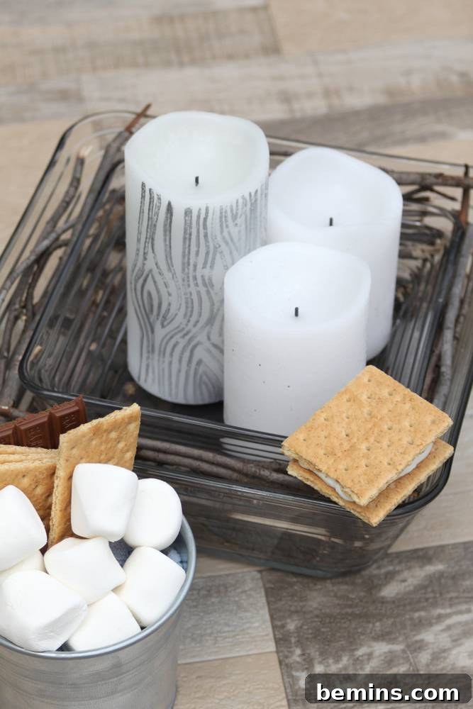 DIY S'mores Station: The Ultimate Tabletop Centerpiece 5 Using the alcohol candle for roasting marshmallows