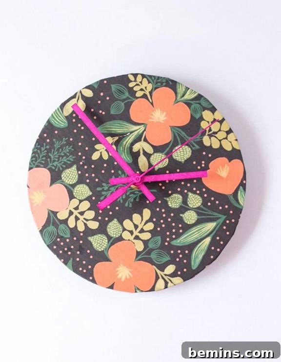 10 DIY Home Decor Projects to Add a Pop of Color 11 DIY Wrapping Paper Clock