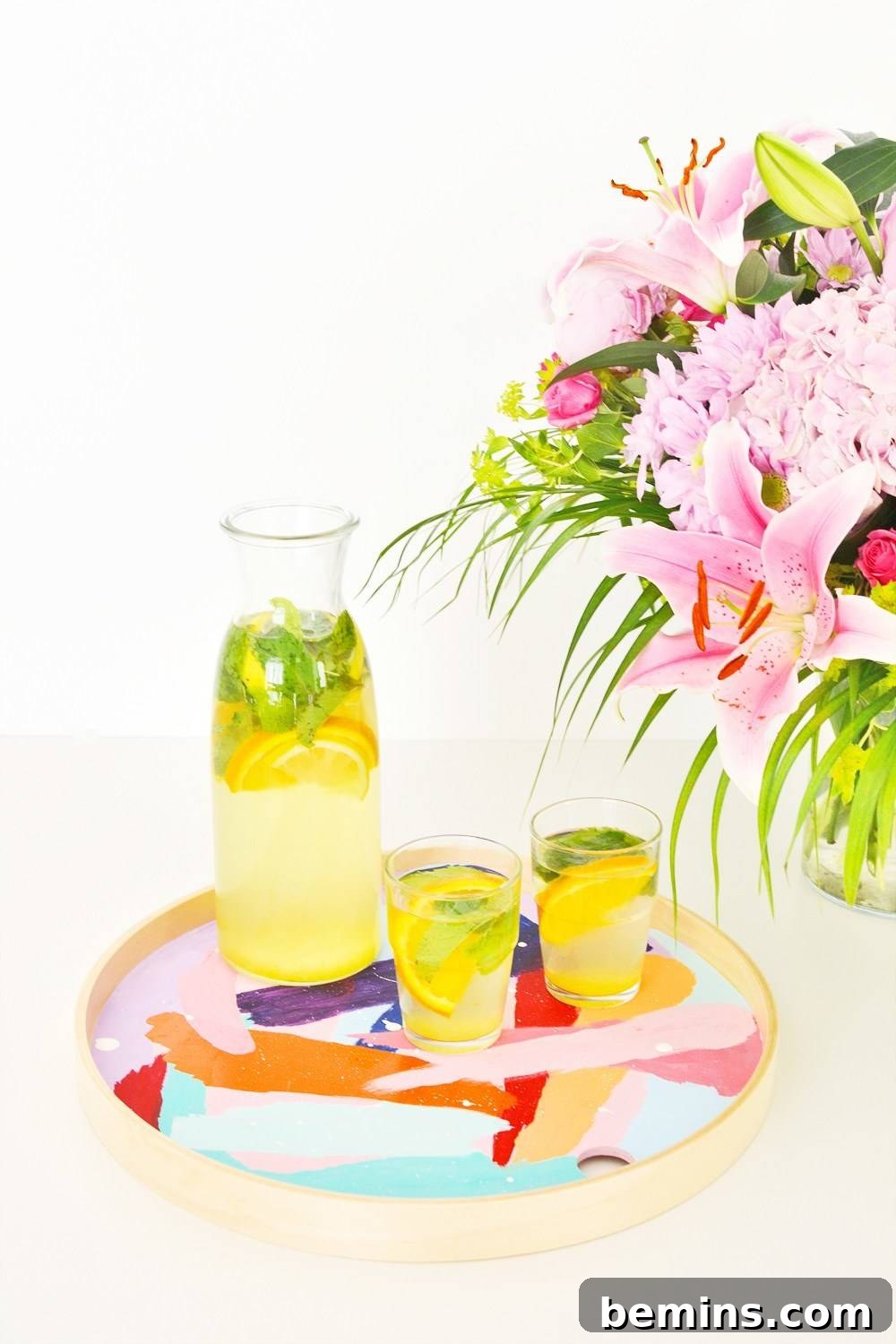 10 DIY Home Decor Projects to Add a Pop of Color 7 DIY Brush Stroke Tray