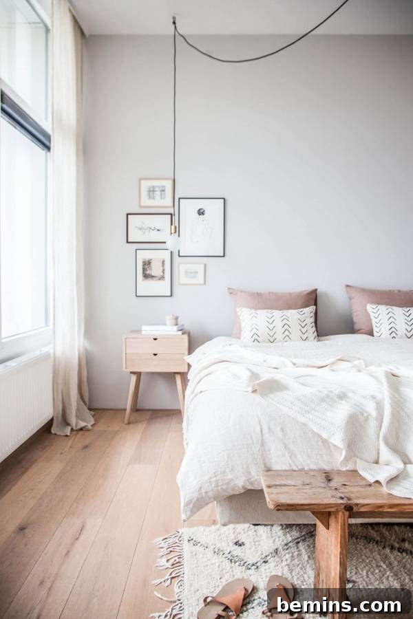 Scandinavian Bedroom with Warm Lighting