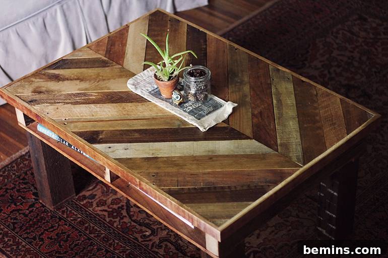 DIY Chevron Pallet Coffee Table Rustic Furniture Project