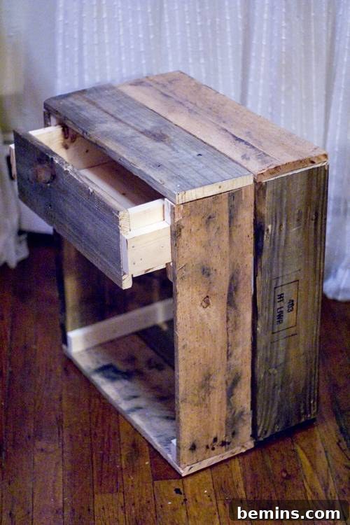 DIY Vintage Crate Side Table Rustic Furniture Project