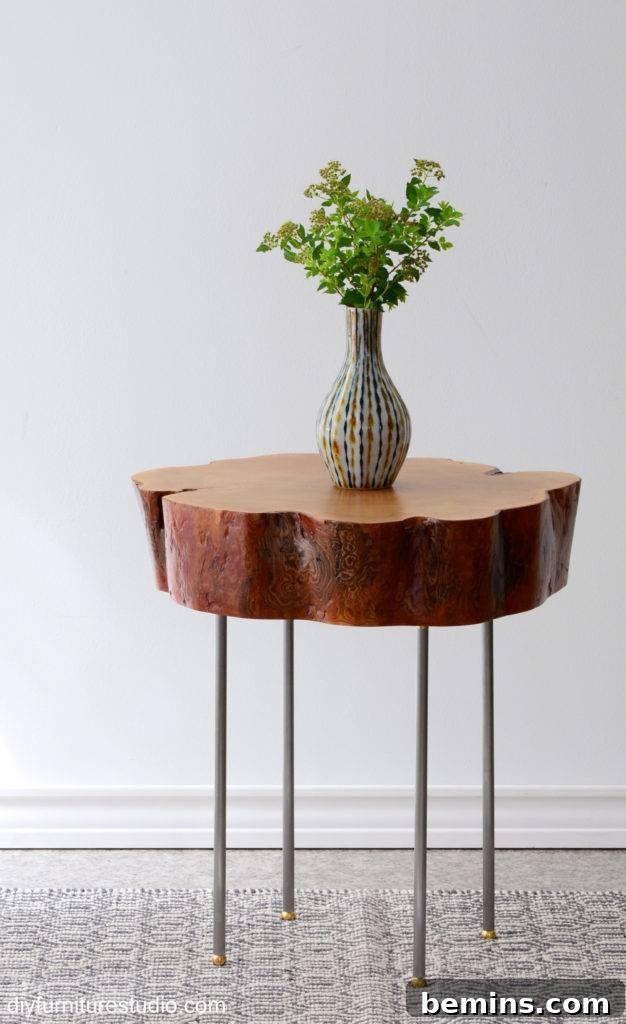 DIY Live Edge Wooden Table Rustic Furniture Project