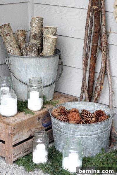 Irresistible Rustic Patio Decor 4 Metal tub filled with cozy blankets on a rustic porch
