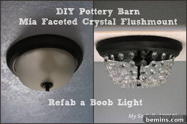Crystal light fixture makeover for a glamorous look