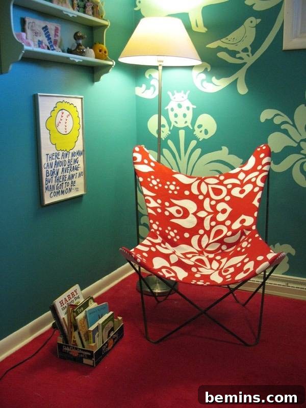 Patterned Fabric Butterfly Chair Cover Homemade
